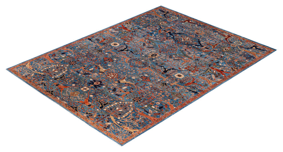 Serapi One-of-a-Kind Hand-Knotted Area Rug Light Blue, 9'0" x 12'0"