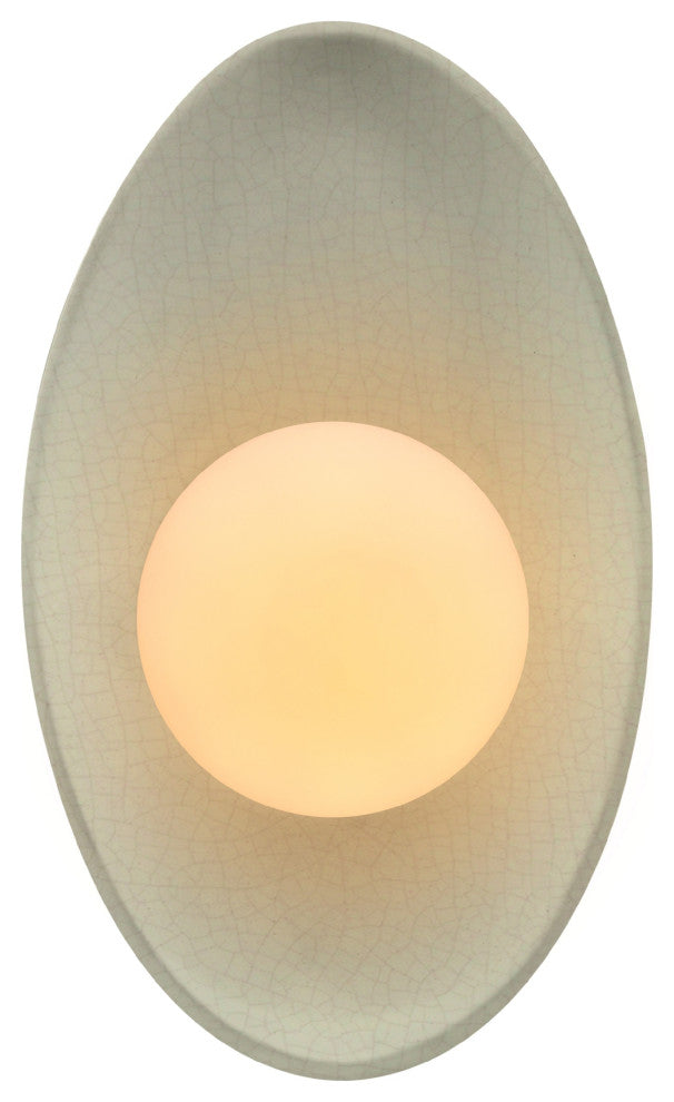 Ambiance Oval Coupe Wall Sconce, Celadon Green Crackle