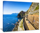 "Train And Railroad Station in Manarola" Landscape Wall Art, 40"x30"