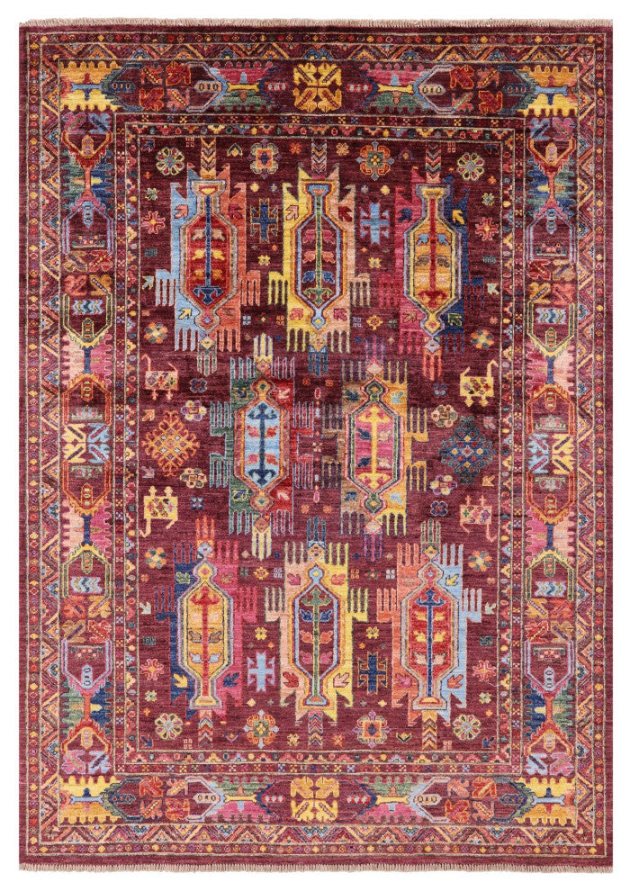 4' 10" X 6' 8" Tribal Fine Serapi Handmade Wool Rug - Q12503