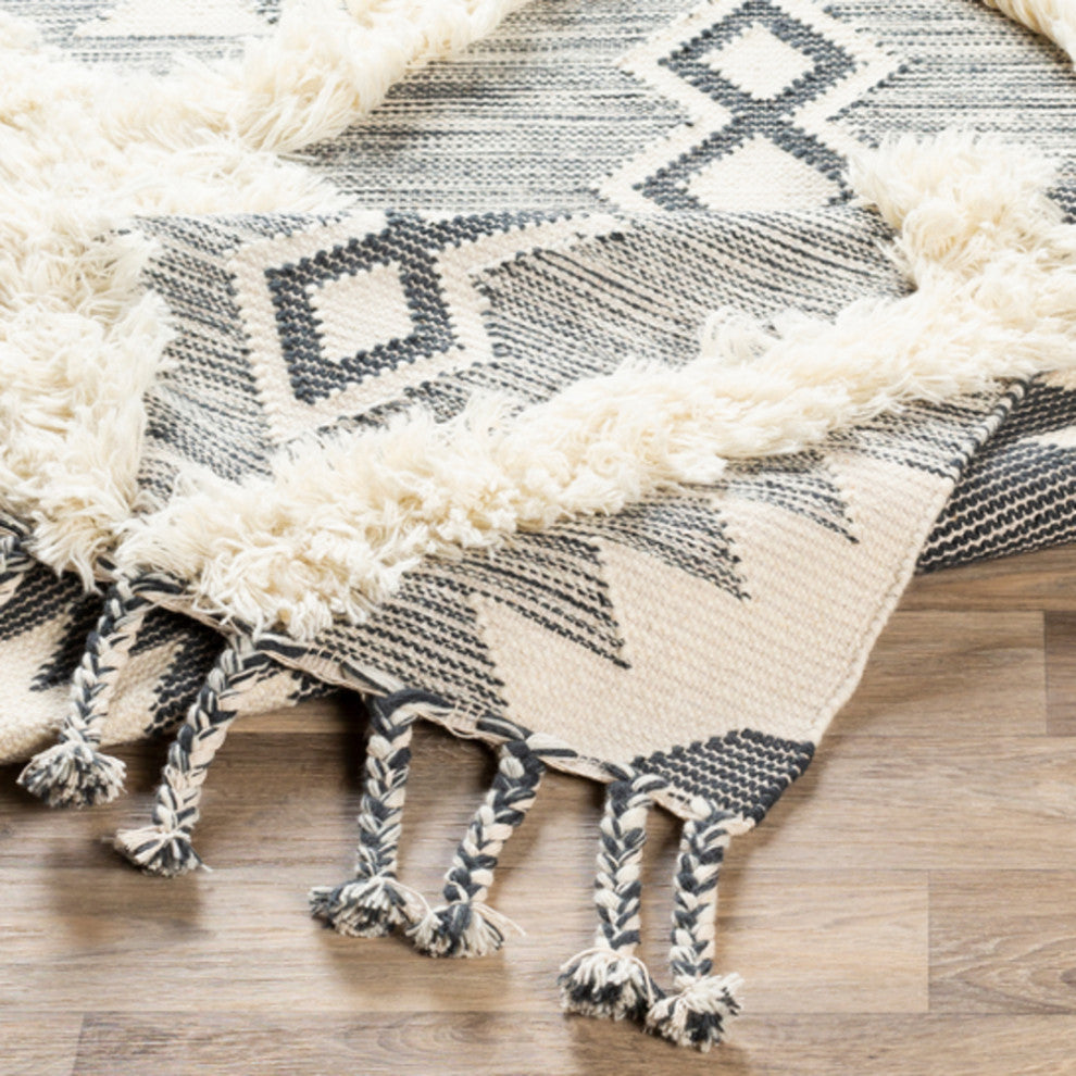 Surya Apache APA-2304 Bohemian Area Rug, Charcoal, 5' X 7'6" Rectangle