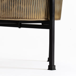 Metal Planters With Stand, 2-Piece Set, Antique Gold