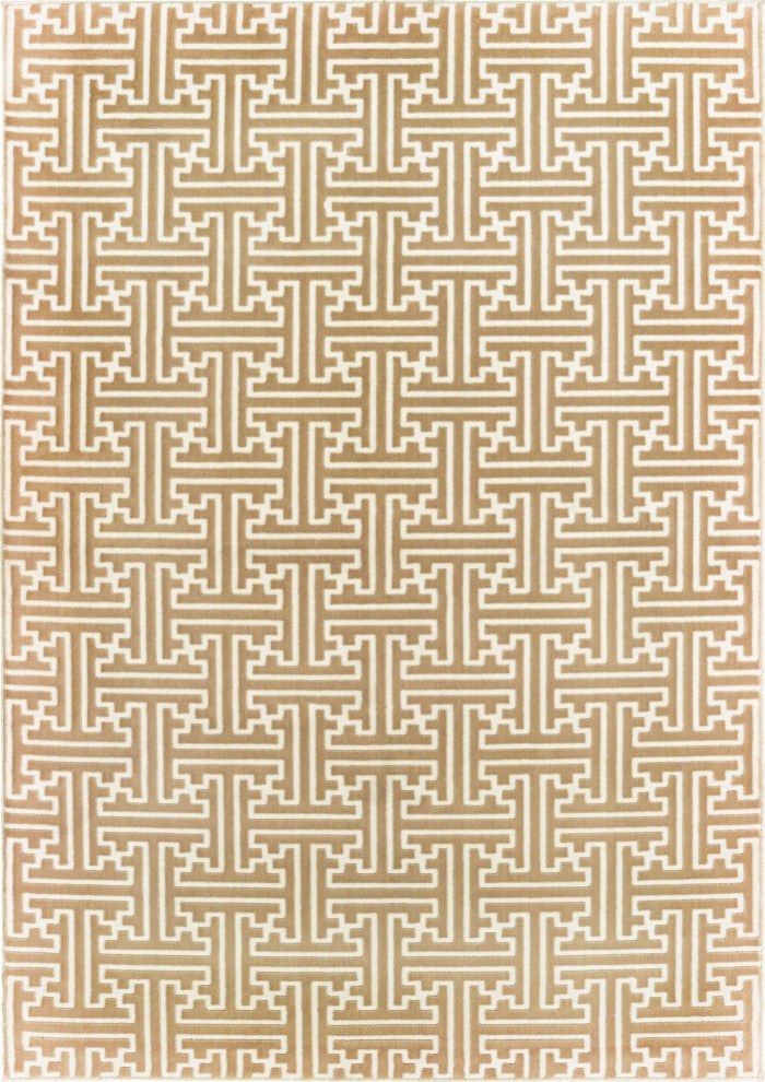 Oriental Weavers Bowen Gold/ Ivory Geometric Indoor Area Rug 3'10"X5'5"