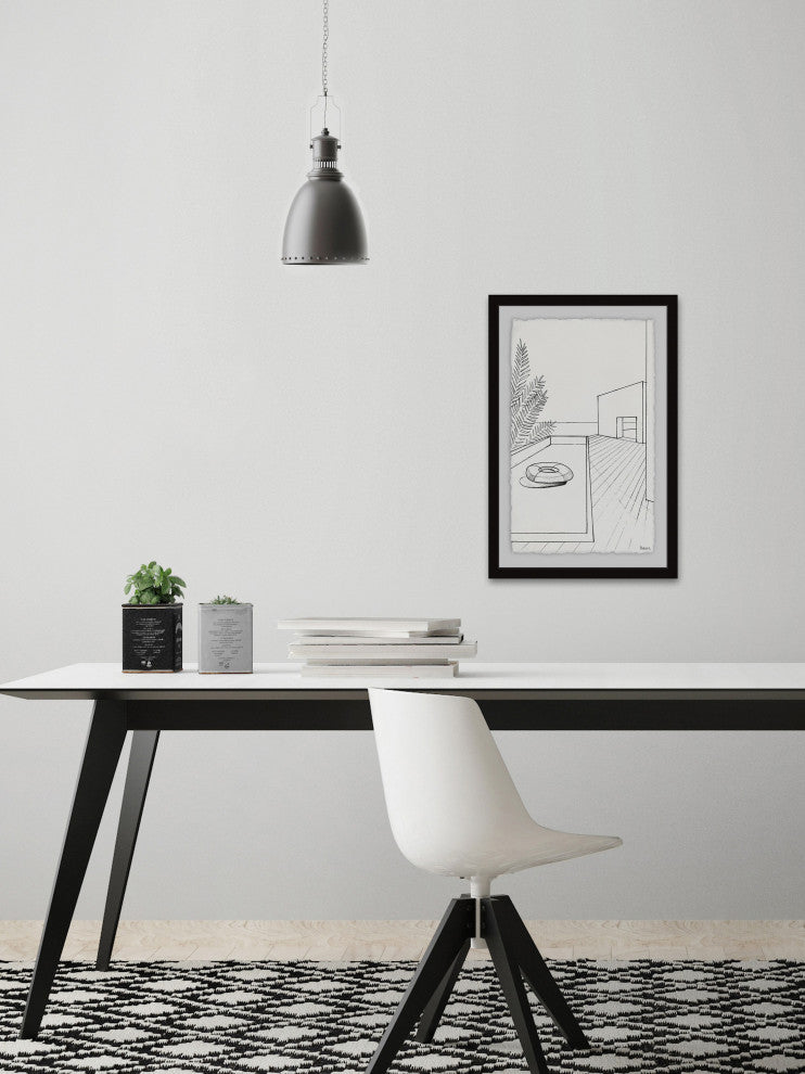 "Infinity Pool View" Framed Painting Print, 20"x30"