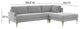 Serena Gray Velvet Right Arm Facing Chaise Sectional