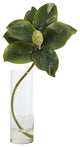 Nearly Natural 18ï¿½ Magnolia Artificial Plant in Glass Planter