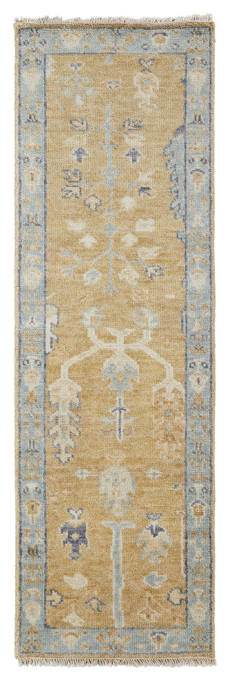 Irie Traditional Oushak Runner, Rattan Gold, 2'6"x8'