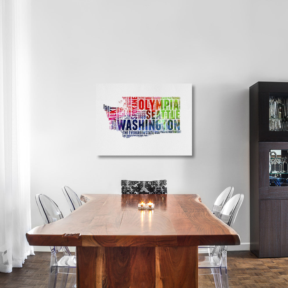 "Washington Watercolor Word Cloud" Fine Art Print