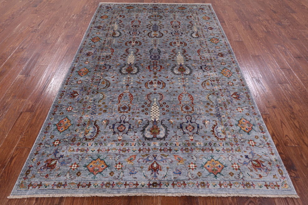 Hand-Knotted Persian Tabriz Wool Rug 6' 5" X 10' 0" Q9705