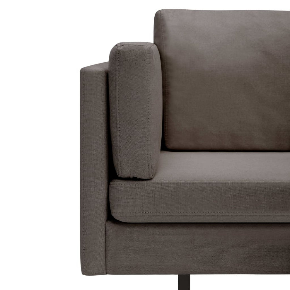 vidaXL Sofa Sectional Sofa L Shape Corner Couch with Pillows Taupe Fabric