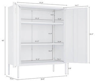 Instructional schematic with dimensions and shelf layout.