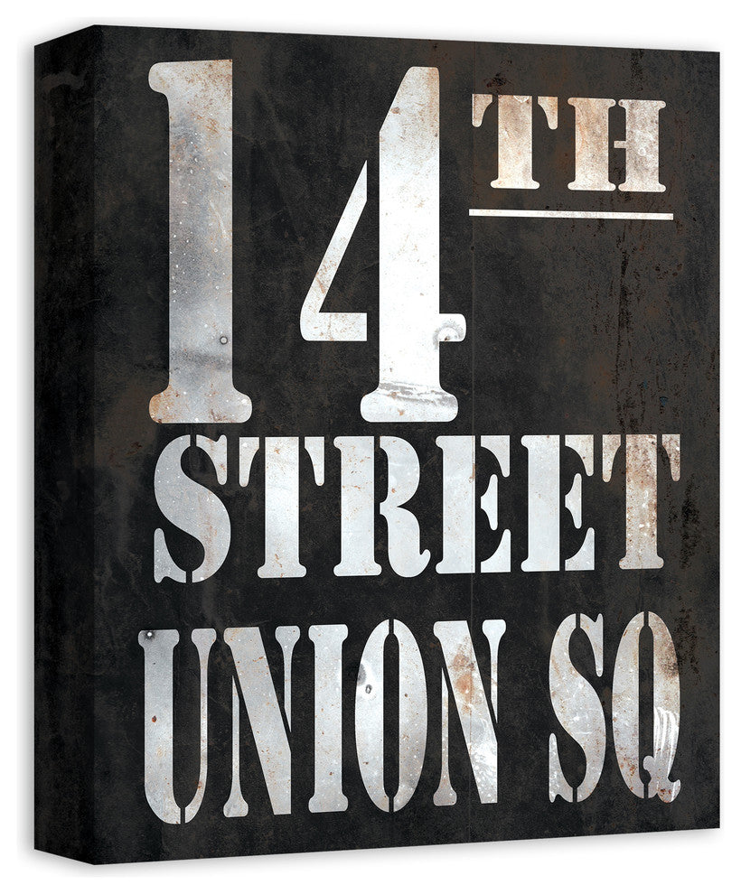 Vintage Sign 14th Street Union Square Print on Canvas