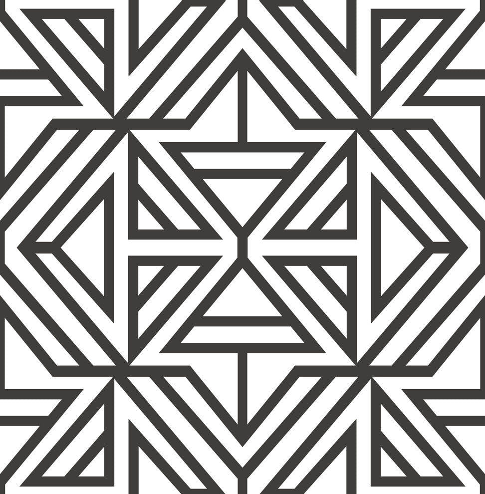 Helios Black Geometric Wallpaper Bolt