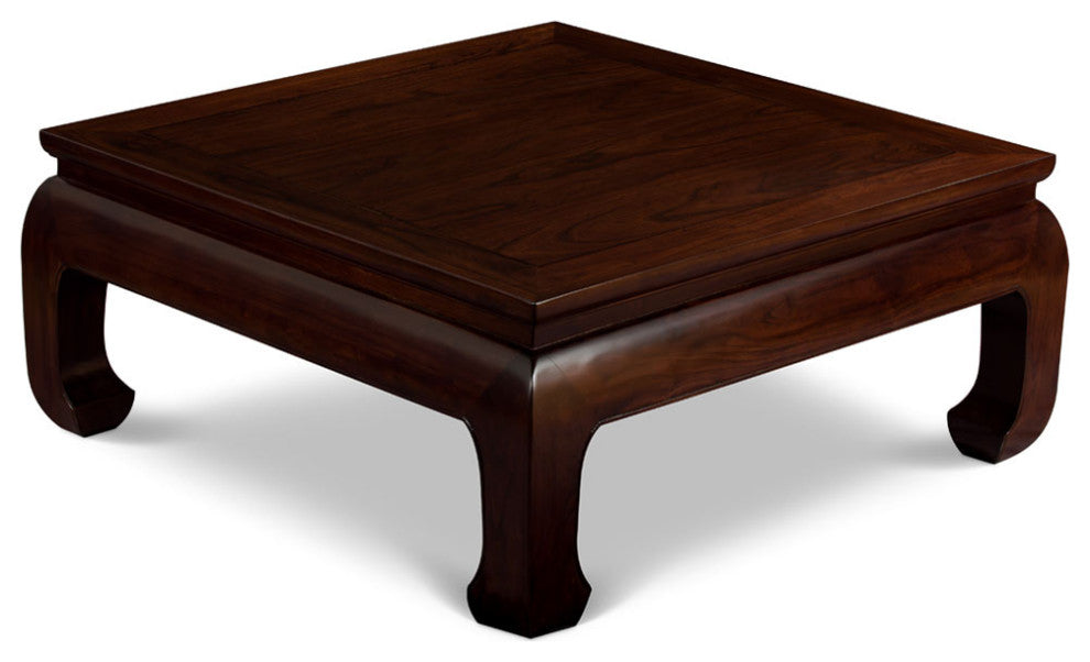 Dark Espresso Elmwood Ming Square Asian Coffee Table