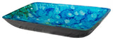 Eden Bath EB_GS62 Blue and Green Water Lilies Rectangular Glass Vessel Sink