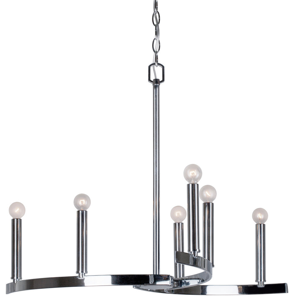 6 Light Chandelier, Chrome