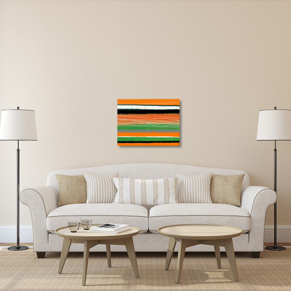 "Orange And Green Abstract 3" Fine Art Print