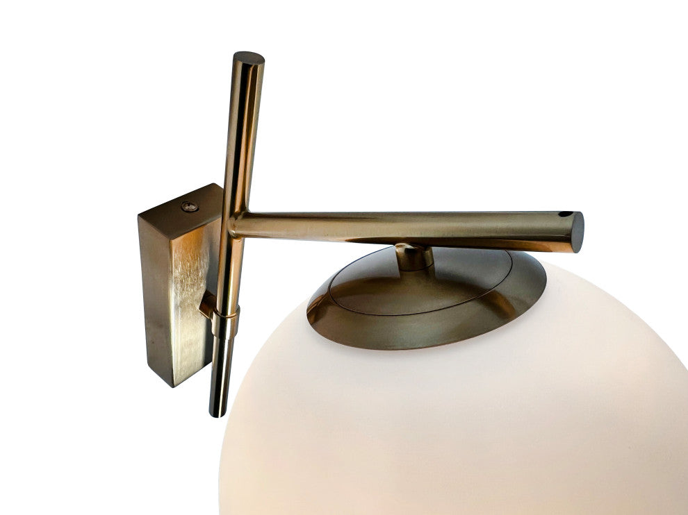 Kinich 1-Light Brass Wall Sconce with White Globe