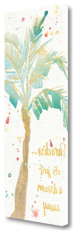 Paradise Palmtree Watercolor 2 Giclee Wrap Canvas Wall Art