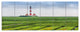 Westerheversand Lighthouse Panorama, Landscape Canvas Print, 70"x28", 6 Panels