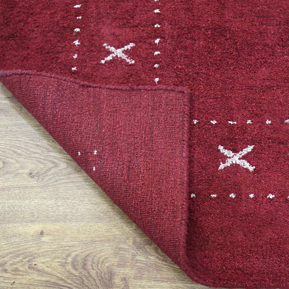 HAND KNOTTED LOOM SILK ECO-FRIENDLY AREA RUGS -8'x8', Square, Red, Contemporary