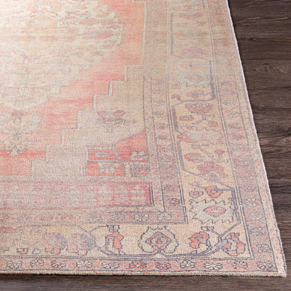 Surya Unique UNQ-2301 7'6"x9'6" Rug, Cream/Denim/Peach/Mint/Wheat
