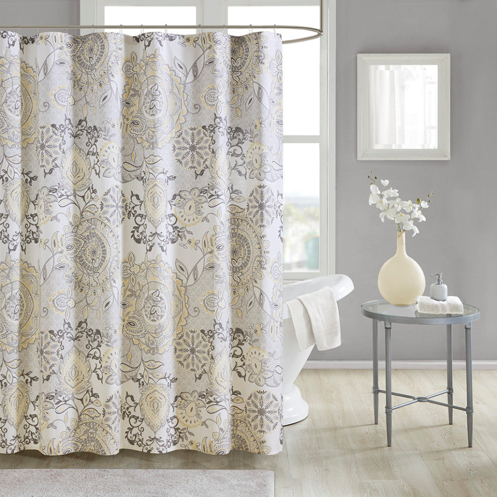 Madison Park Isla Medallion Traditional Cotton Shower Curtain