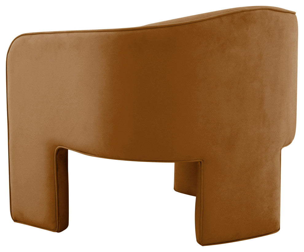 Marla Cognac Velvet Accent Chair