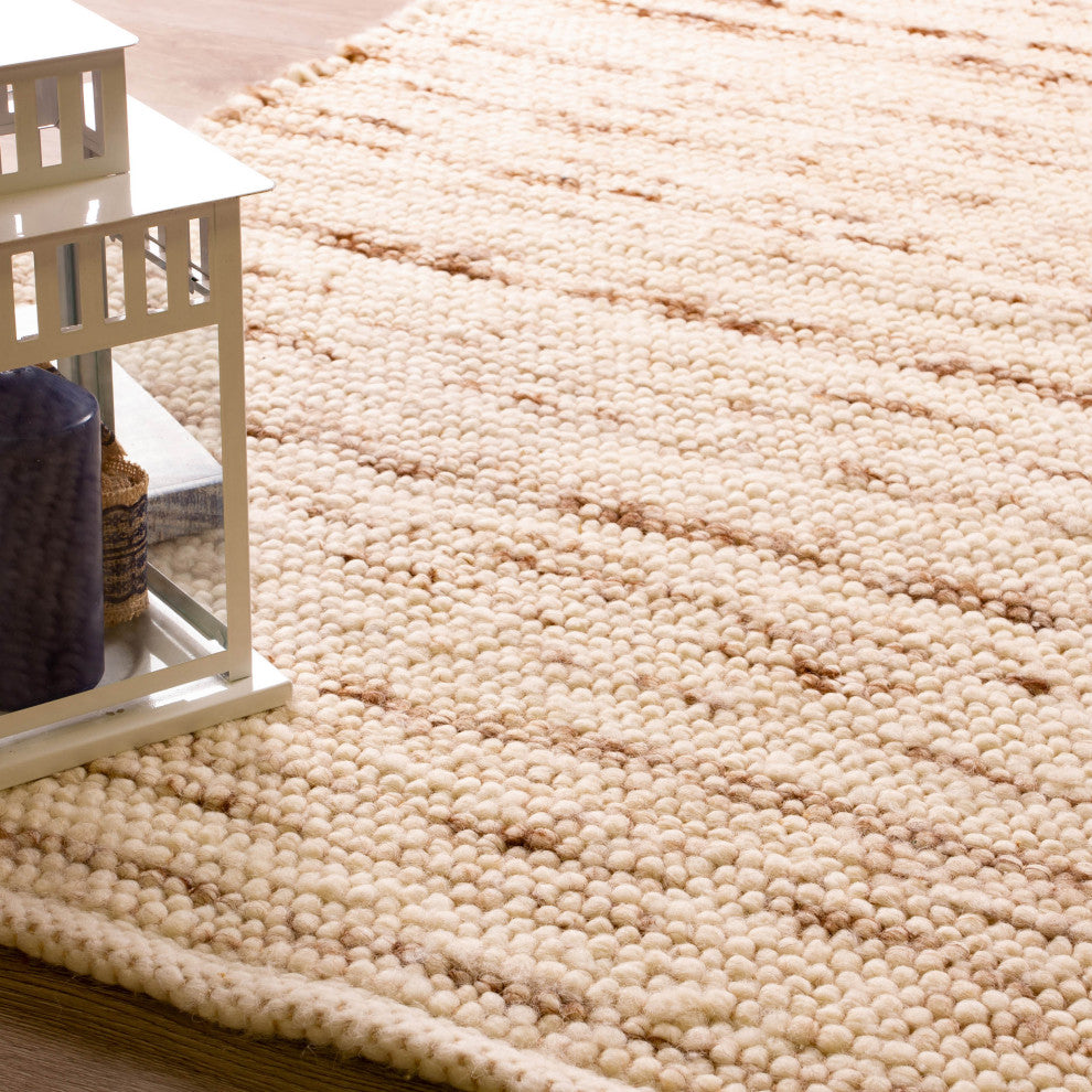 Casual Wool Rug Natural Ivory 7' x 9'Elements BERB-01