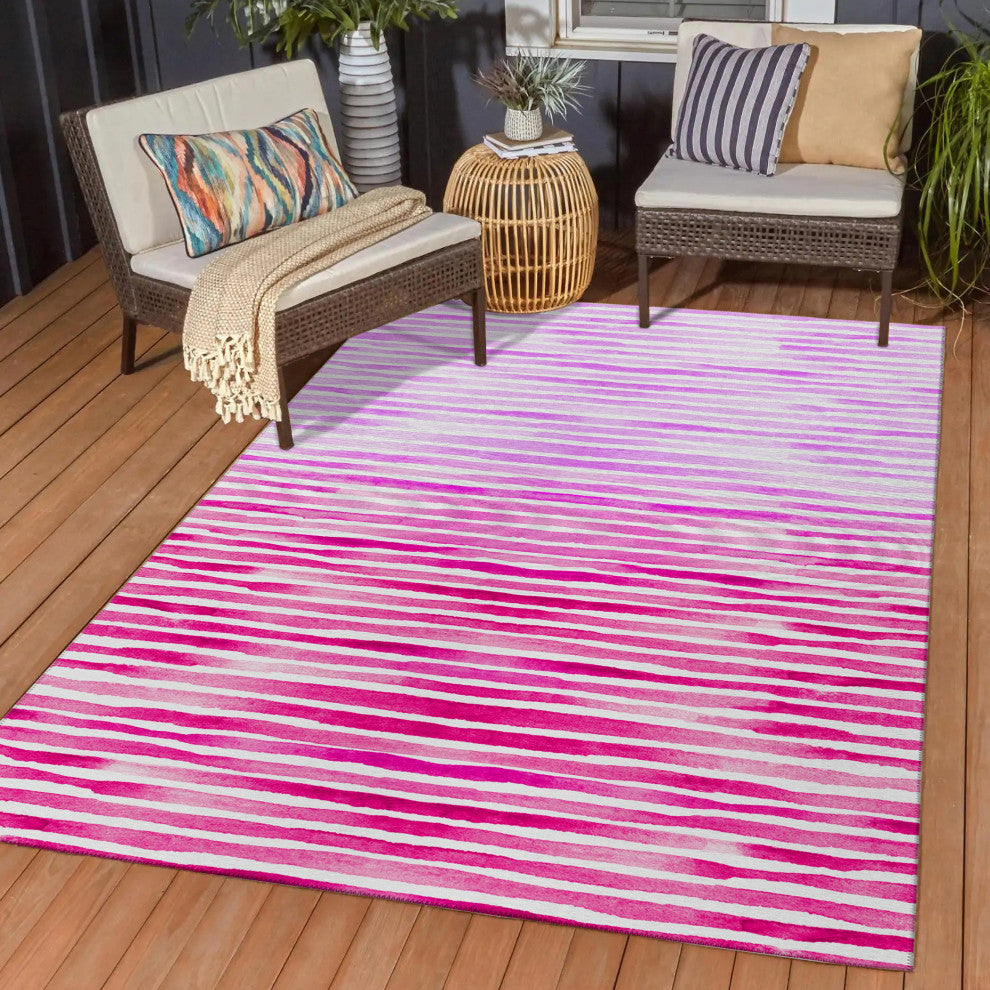 Indoor/Outdoor Seabreeze SZ8 Blush Machine Washable 8' x 10' Rug