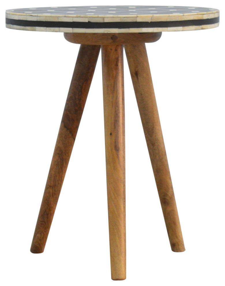 Bone Inlay Tripod Stool