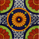 4-Piece Bacanora Talavera Mexican Tile, 6x6"