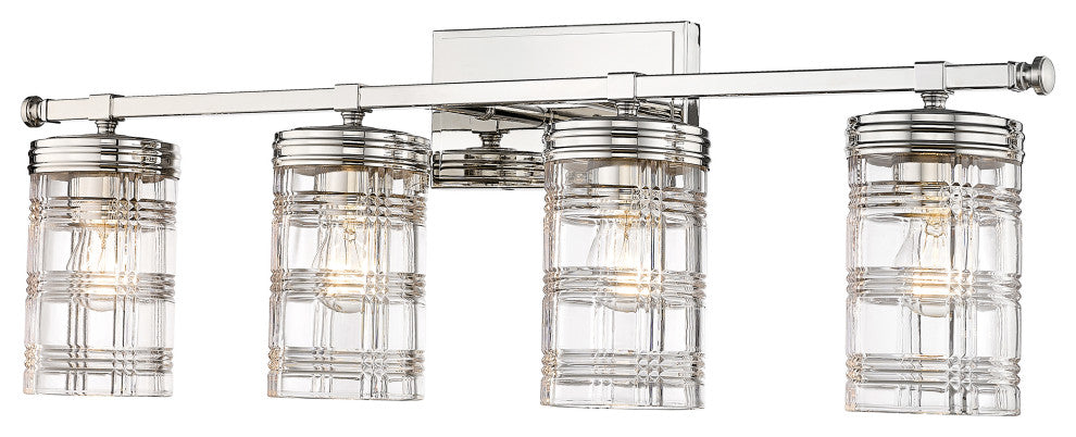 Zlite 344-4V-PN 4-Light Vanity, Clear
