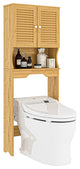 Double Shutter Door Toilet Storage Rack Natural