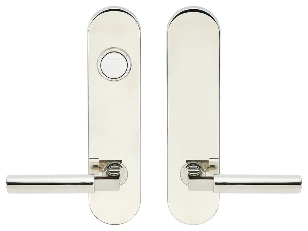 Aurora Lever, Tubular Dummy Entry With Dummy Cylinder, Polished Stainless Steel