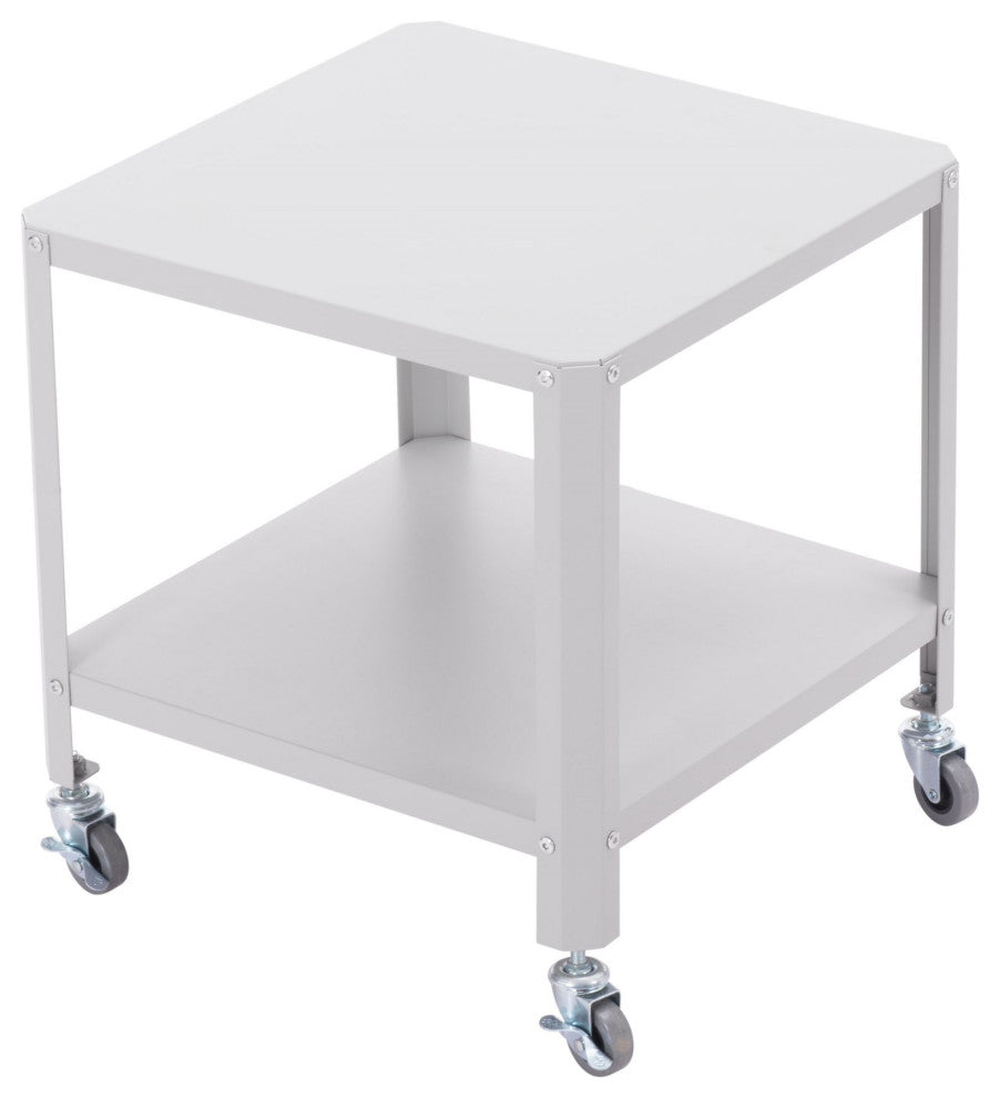Sofa Side Table, Square, Steel Metal, Gray, Lounge Cafe Lobby Hospitality