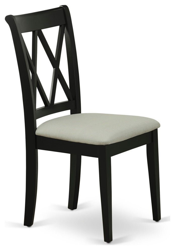 5Pc Dining Set, Round Table, Four Kitchen Chairs, Black Finish