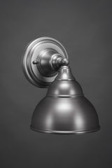 1-Light Wall Sconce, Brushed Nickel/Brushed Nickel Double Bubble Metal Shade