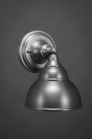 1-Light Wall Sconce, Brushed Nickel/Brushed Nickel Double Bubble Metal Shade