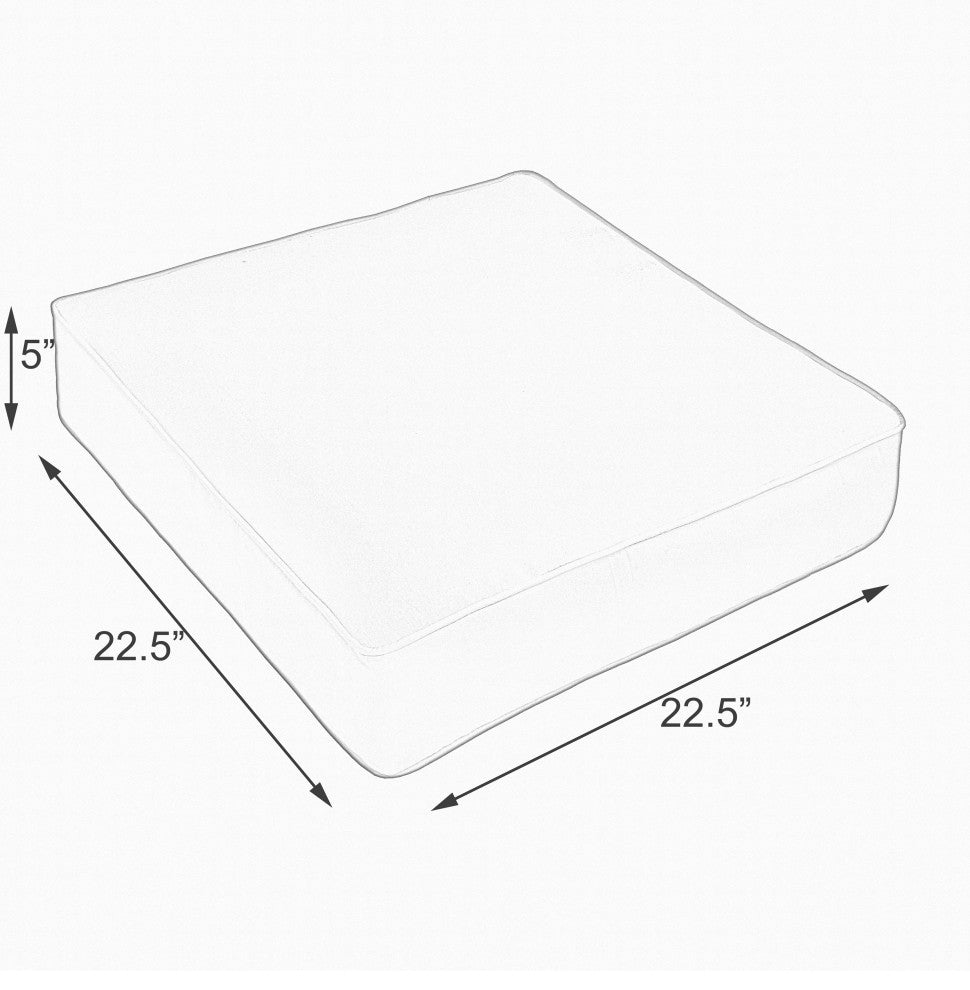 Sorra Home Gardenia Seaglass Corded Deep Seating Cushion 22.5"x22.5"x5"