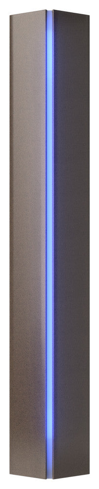 Gallery Small Sconce, Bronze Finish, Blue Glass
