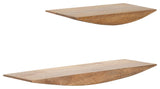 Hutch Set of 2 Wall Mounted Shelves, Natural