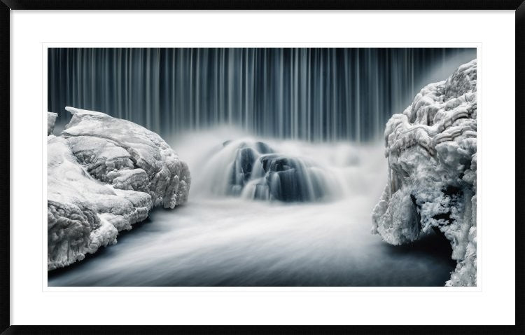 "Icy Falls" Framed Digital Print by Keijo Savolainen, 44x28"