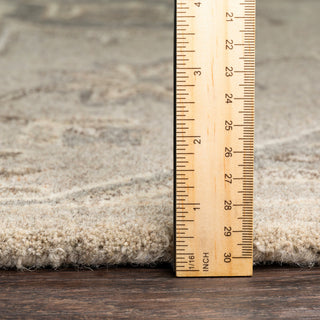 Caesar Traditional Taupe Area Rug, 6'x9' Oval