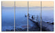 "Abandoned Pier Into Blue Sea" Sea Bridge Canvas Wall Artwork, 4 Panels, 48"x28"