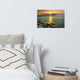 Sunset On Ocean, Sea, Beach Landscape Photo Unframed Wall Art Print, 12" X 18"