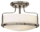 Hinkley Harper Three Light Semi-Flush Mount 3641BN