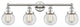 Small Beacon 4-Light 34" Bath Vanity Light, Polished Nickel Finish, Clear Shade