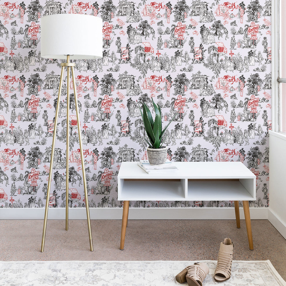 Deny Designs Marta Barragan Camarasa Toile de Jouy Wallpaper, Multi, 2'x4'