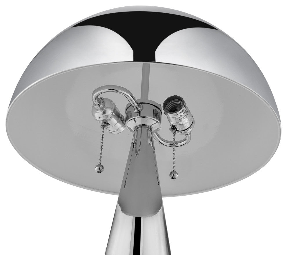 Inspired Home Emmalin Table Lamp, USB Charger, Chrome